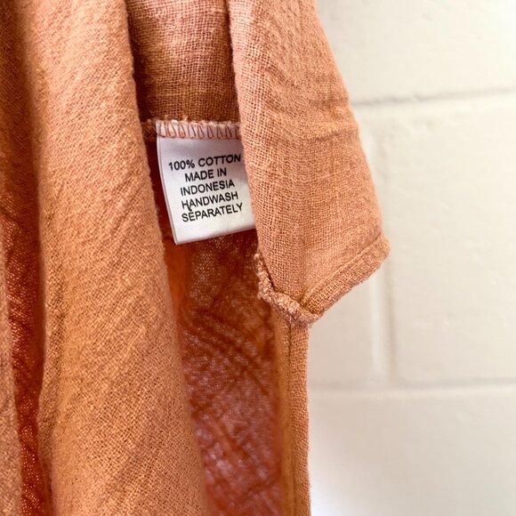 Gillia Short Sleeve 100% Cotton Cottagecore Bohemian V-Neck Dress Women's Small - Picture 5 of 5